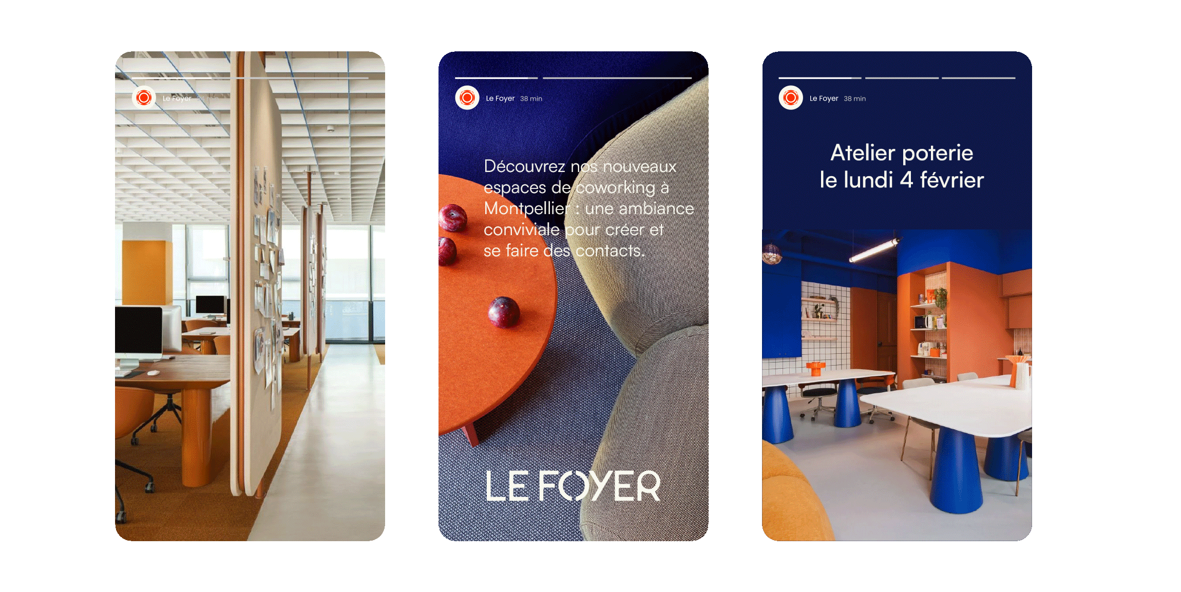 story instagram du foyer avec les espaces et les annonces