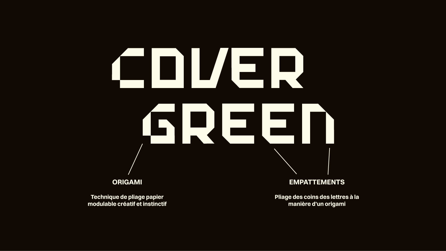 significations de la typographie logo cover green, avec double sens